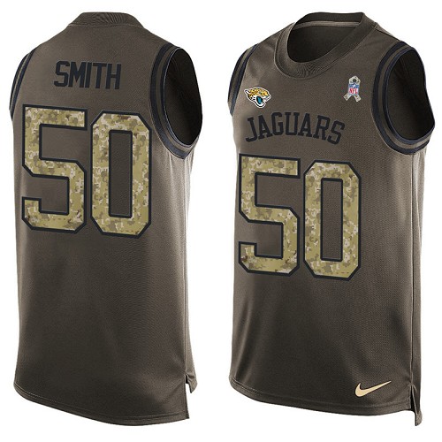 Men's Limited Telvin Smith Nike Jersey Green - #50 Salute to Service Tank Top NFL Jacksonville Jaguars